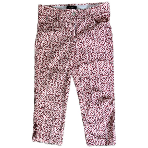 Verve Pants - Verve Blues Pants Red White Ankle Comfort Waist Mid Rise Women